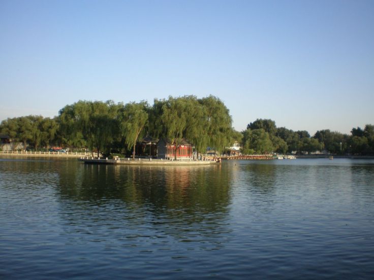 Houhai, in the center of Beijing. People swim here! (Even in the winter).